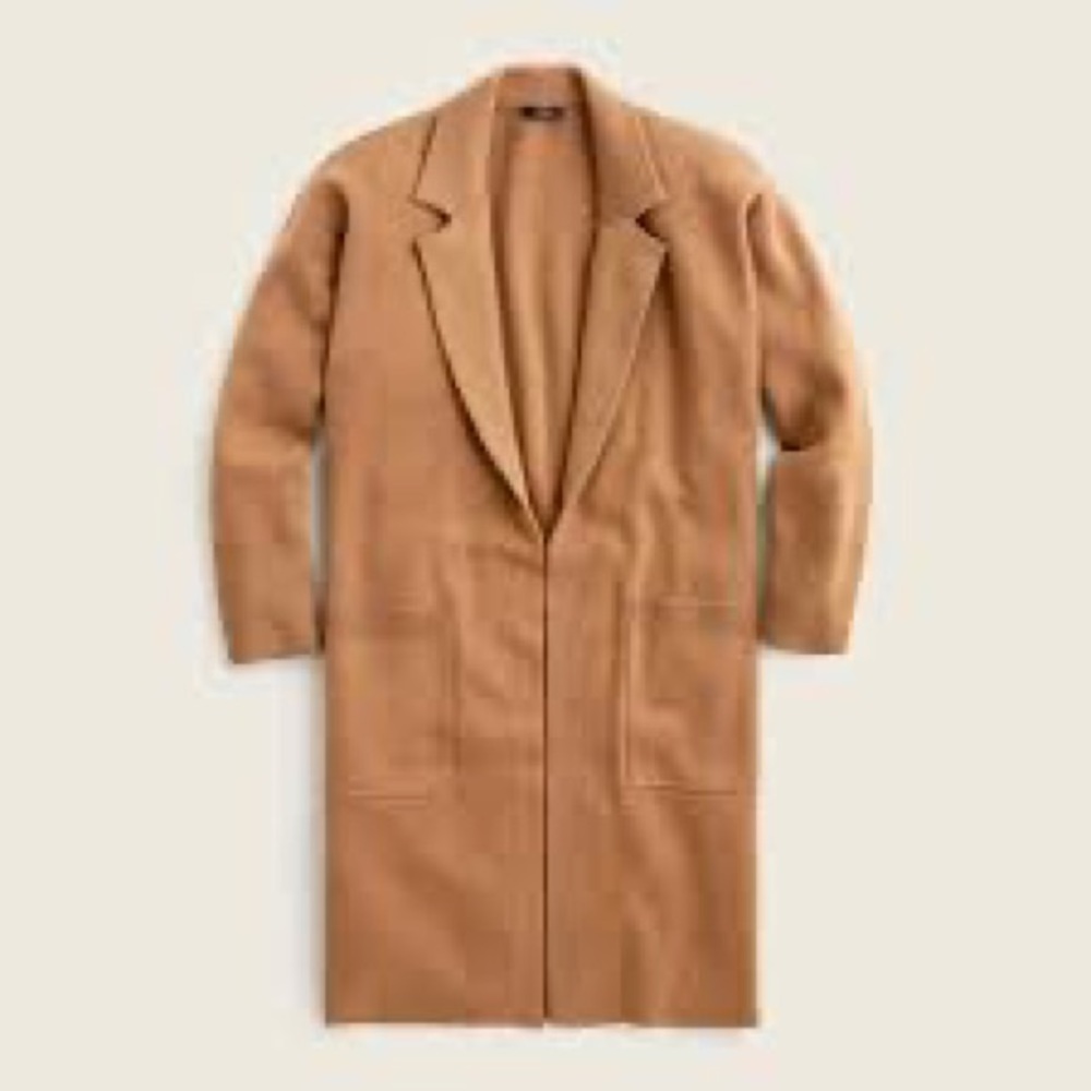 J Crew Ella cardigan coat xxsm camel